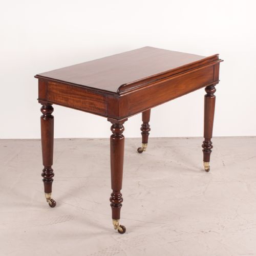 FINE QUALITY 19THC MAHOGANY TWO DRAWER SIDE TABLE BY W WILLIAMSON SONS OF GUILDFORD - ADDITIONAL PHOTO 6
