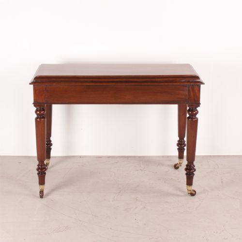 FINE QUALITY 19THC MAHOGANY TWO DRAWER SIDE TABLE BY W WILLIAMSON SONS OF GUILDFORD - ADDITIONAL PHOTO 7