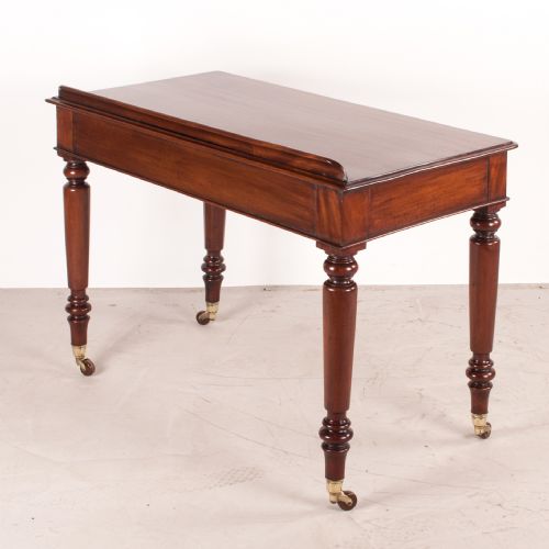 FINE QUALITY 19THC MAHOGANY TWO DRAWER SIDE TABLE BY W WILLIAMSON SONS OF GUILDFORD - ADDITIONAL PHOTO 8