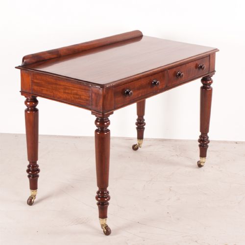 FINE QUALITY 19THC MAHOGANY TWO DRAWER SIDE TABLE BY W WILLIAMSON SONS OF GUILDFORD - ADDITIONAL PHOTO 10