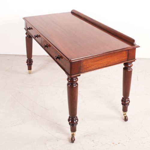 FINE QUALITY 19THC MAHOGANY TWO DRAWER SIDE TABLE BY W WILLIAMSON SONS OF GUILDFORD - ADDITIONAL PHOTO 11