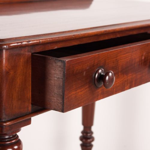 FINE QUALITY 19THC MAHOGANY TWO DRAWER SIDE TABLE BY W WILLIAMSON SONS OF GUILDFORD - ADDITIONAL PHOTO 14
