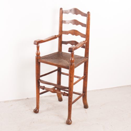CHILD'S RUSH SEATED LADDERBACK HIGH CHAIR - ADDITIONAL PHOTO 1