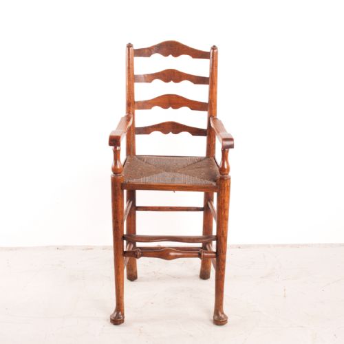 CHILD'S RUSH SEATED LADDERBACK HIGH CHAIR - ADDITIONAL PHOTO 2