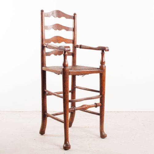 CHILD'S RUSH SEATED LADDERBACK HIGH CHAIR - ADDITIONAL PHOTO 6