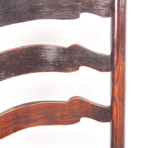 SET OF 8 62 19THC FARMHOUSE RUSH SEATED LADDERBACK CHAIRS - ADDITIONAL PHOTO 13