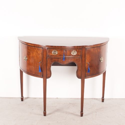 MAHOGANY DEMI LUNE SHAPED SIDEBOARD