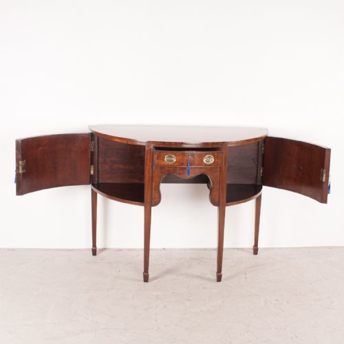 MAHOGANY DEMI LUNE SHAPED SIDEBOARD - ADDITIONAL PHOTO 3
