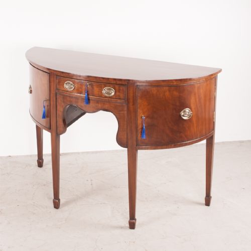 MAHOGANY DEMI LUNE SHAPED SIDEBOARD - ADDITIONAL PHOTO 6