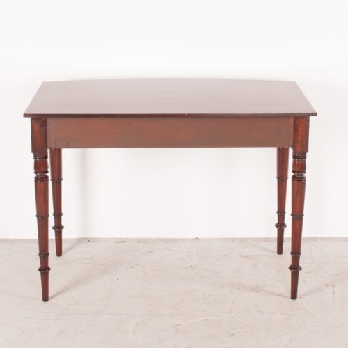 19THC TWO DRAWER MAHOGANY BOW FRONT SIDE TABLE - ADDITIONAL PHOTO 11