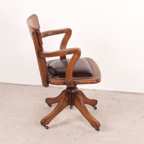 REVOLVING HEIGHT ADJUSTABLE BEECH OFFICE DESK CHAIR - ADDITIONAL PHOTO 5