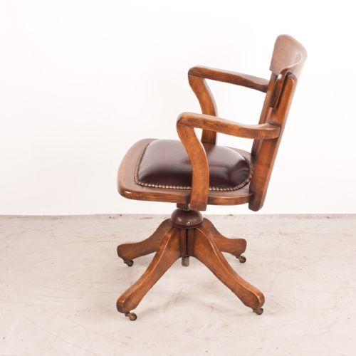 REVOLVING HEIGHT ADJUSTABLE BEECH OFFICE DESK CHAIR - ADDITIONAL PHOTO 7