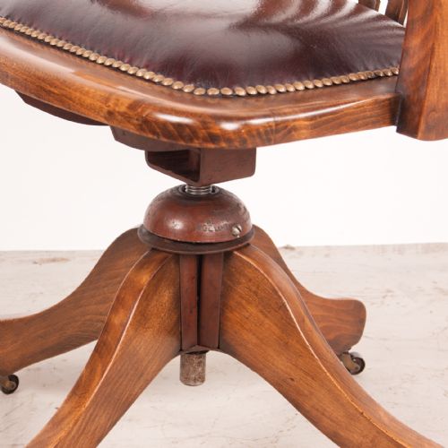 REVOLVING HEIGHT ADJUSTABLE BEECH OFFICE DESK CHAIR - ADDITIONAL PHOTO 9