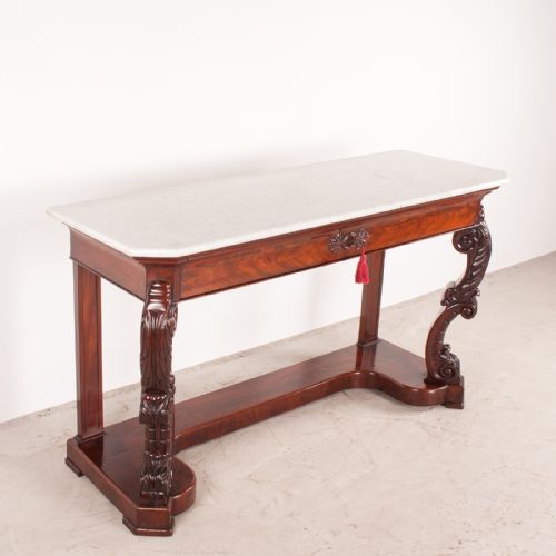 19THC LARGE FRENCH MAHOGANY CONSOLE TABLE - ADDITIONAL PHOTO 1