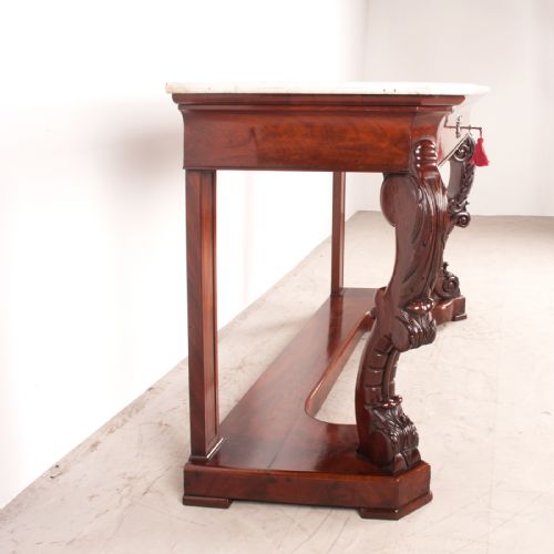 19THC LARGE FRENCH MAHOGANY CONSOLE TABLE - ADDITIONAL PHOTO 2