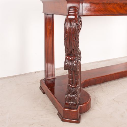 19THC LARGE FRENCH MAHOGANY CONSOLE TABLE - ADDITIONAL PHOTO 8