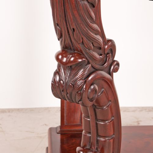 19THC LARGE FRENCH MAHOGANY CONSOLE TABLE - ADDITIONAL PHOTO 9