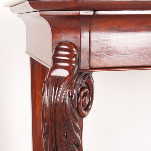 19THC LARGE FRENCH MAHOGANY CONSOLE TABLE - ADDITIONAL PHOTO 10