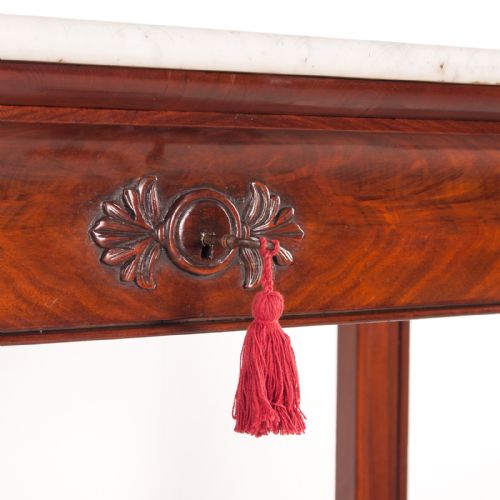 19THC LARGE FRENCH MAHOGANY CONSOLE TABLE - ADDITIONAL PHOTO 11