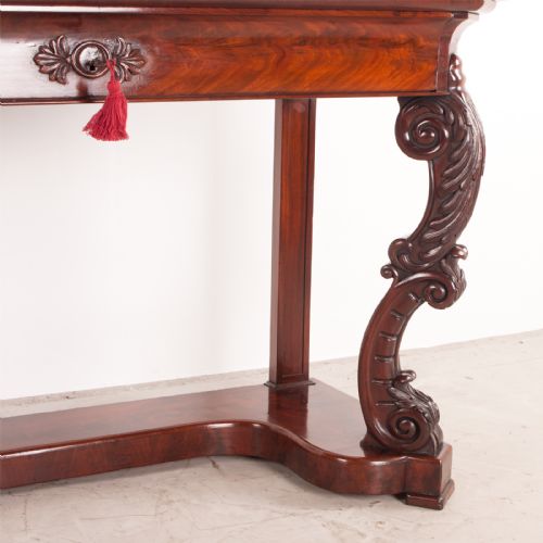 19THC LARGE FRENCH MAHOGANY CONSOLE TABLE - ADDITIONAL PHOTO 14
