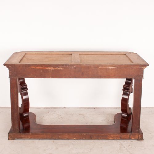 19THC LARGE FRENCH MAHOGANY CONSOLE TABLE - ADDITIONAL PHOTO 17