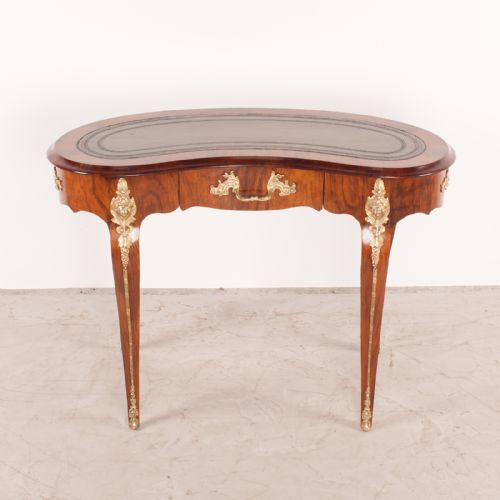 FINE QUALITY VICTORIAN WALNUT KIDNEY SHAPED WRITING TABLE - ADDITIONAL PHOTO 1