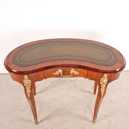 FINE QUALITY VICTORIAN WALNUT KIDNEY SHAPED WRITING TABLE - ADDITIONAL PHOTO 5