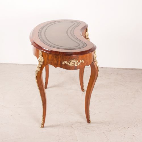 FINE QUALITY VICTORIAN WALNUT KIDNEY SHAPED WRITING TABLE - ADDITIONAL PHOTO 9