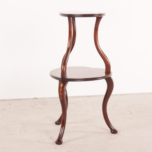 HEART SHAPED TWO TIER MAHOGANY OCCASIONAL TABLE - ADDITIONAL PHOTO 1