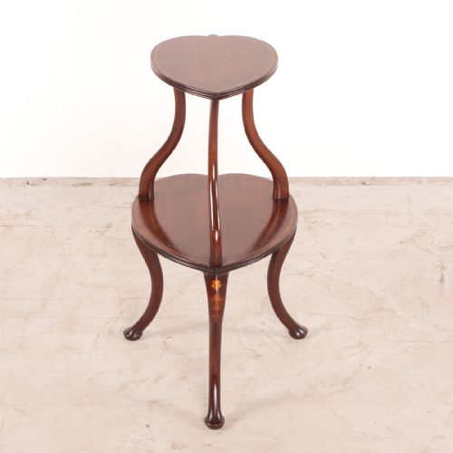HEART SHAPED TWO TIER MAHOGANY OCCASIONAL TABLE - ADDITIONAL PHOTO 3