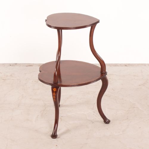 HEART SHAPED TWO TIER MAHOGANY OCCASIONAL TABLE - ADDITIONAL PHOTO 4