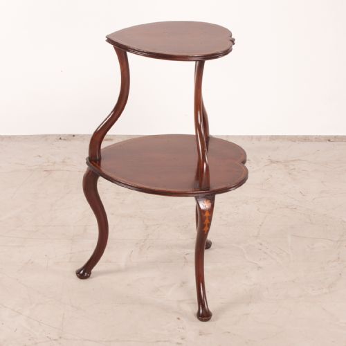 HEART SHAPED TWO TIER MAHOGANY OCCASIONAL TABLE - ADDITIONAL PHOTO 6