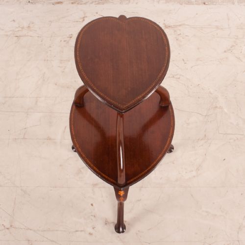 HEART SHAPED TWO TIER MAHOGANY OCCASIONAL TABLE - ADDITIONAL PHOTO 7