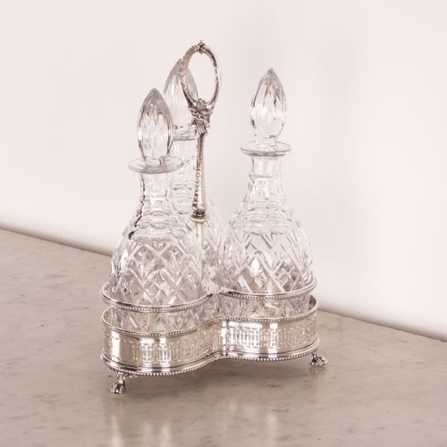 VICTORIAN WALKER HALL SILVER PLATED TANTALUS - ADDITIONAL PHOTO 2