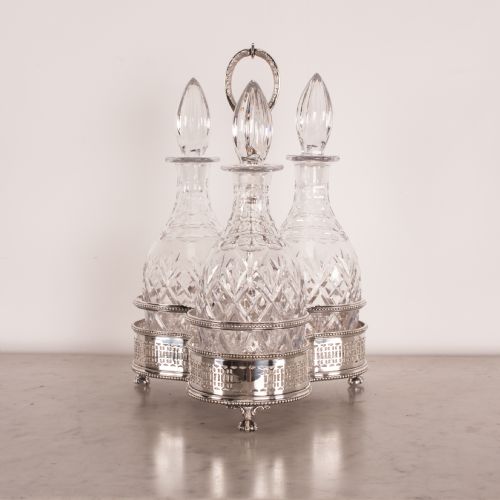 VICTORIAN WALKER HALL SILVER PLATED TANTALUS - ADDITIONAL PHOTO 3