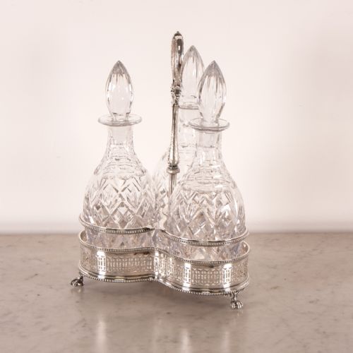 VICTORIAN WALKER HALL SILVER PLATED TANTALUS - ADDITIONAL PHOTO 6