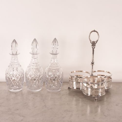 VICTORIAN WALKER HALL SILVER PLATED TANTALUS - ADDITIONAL PHOTO 7