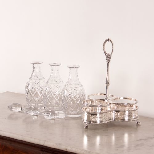 VICTORIAN WALKER HALL SILVER PLATED TANTALUS - ADDITIONAL PHOTO 9