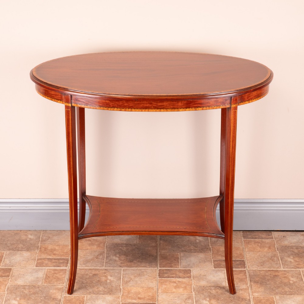 Edwardian Oval Inlaid Mahogany Occasional Table 