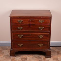 SMALL GEORGIAN MAHOGANY INLAID CHEST OF DRAWERS