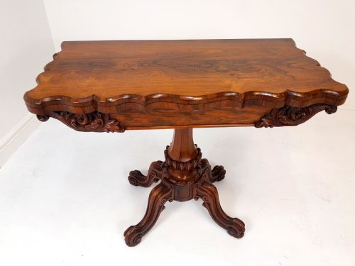 Fine Quality Rosewood Shaped Top Card Table