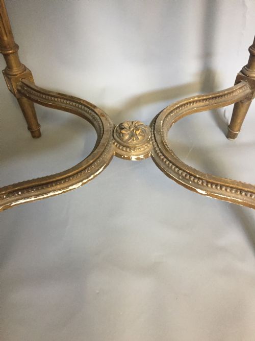 AN ELEGANT EARLY 20THC GILTWOOD MARBLE TOPPED LAMP TABLE - ADDITIONAL PHOTO 4