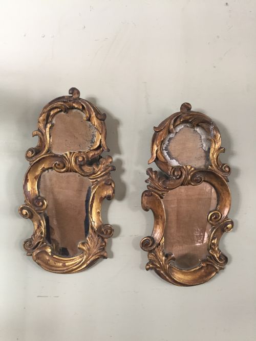 a very attractive pair of 18thc florentine carved and gilded wood mirrors - CATEGORY: ANTIQUE MIRRORS - DATED 18TH CENTURY