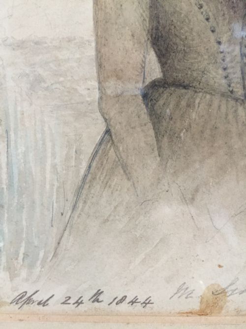 A WATERCOLOUR PORTRAIT OF A LADY DATED 1844 - ADDITIONAL PHOTO 2