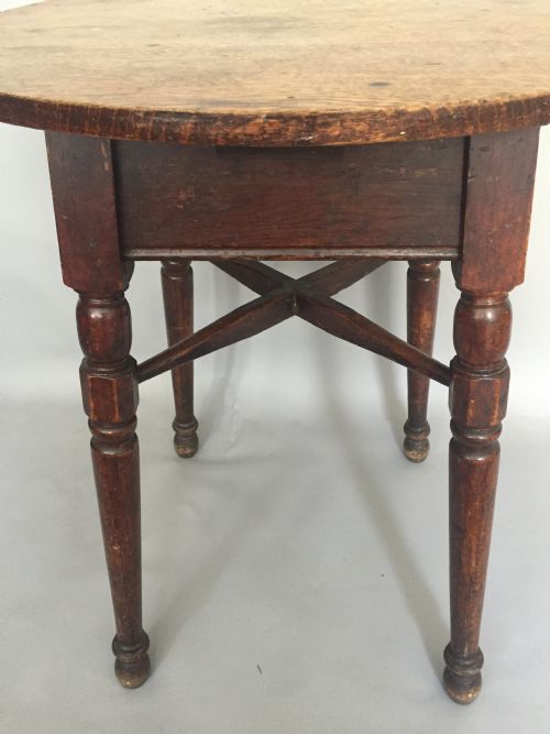 A 19THC OAK TOPPED TAVERN TABLE - ADDITIONAL PHOTO 2