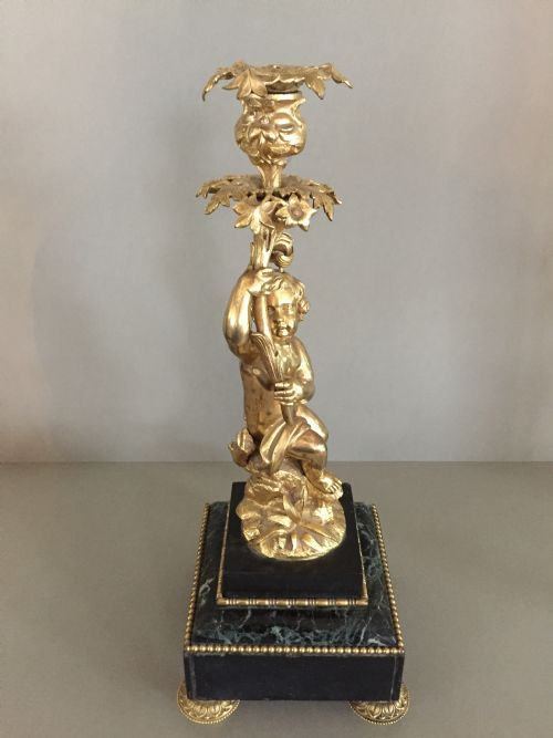 a wonderful 19thc continental possibly grand tour ormolou candlestick - CATEGORY: ANTIQUE LIGHTING - DATED 19TH CENTURY