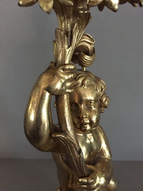A WONDERFUL 19THC CONTINENTAL POSSIBLY GRAND TOUR ORMOLOU CANDLESTICK - ADDITIONAL PHOTO 1