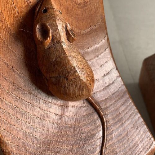 A PAIR OF OAK MOUSEMAN BOOKENDS - ADDITIONAL PHOTO 1