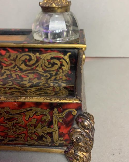 a 19thc french boulle desk standish - CATEGORY: ANTIQUE  - DATED 19TH CENTURY