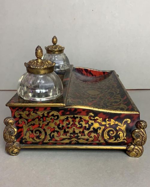 a 19thc french boulle desk standish - CATEGORY: ANTIQUE MISCELLANEOUS - DATED 19TH CENTURY